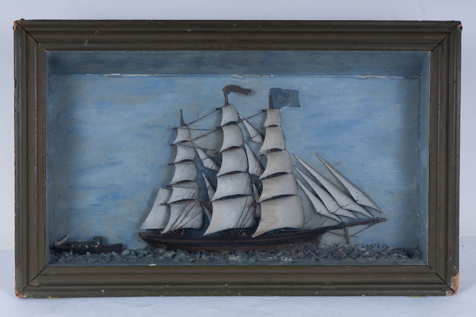 Antique Folk Art Ship Diorama (1 of 3)