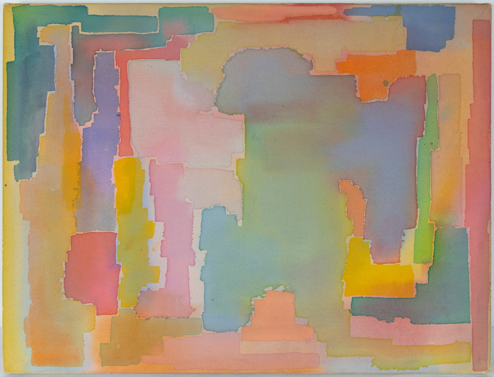 Robert Duran (1938-2005) New York California: UNTITLED, 1974, watercolor on canvas, signed and dated on verso, 23 ½ x 31”.