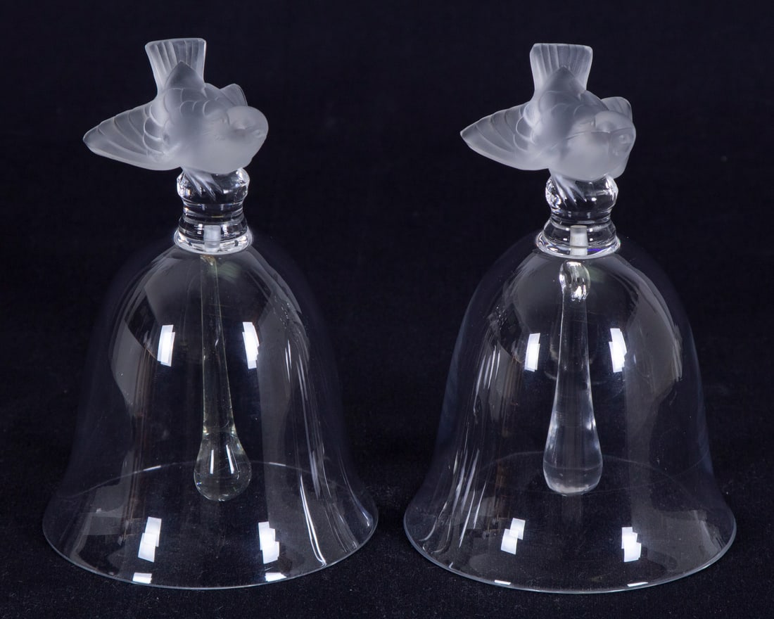 Lalique Crystal Bells  (two) (1 of 2)