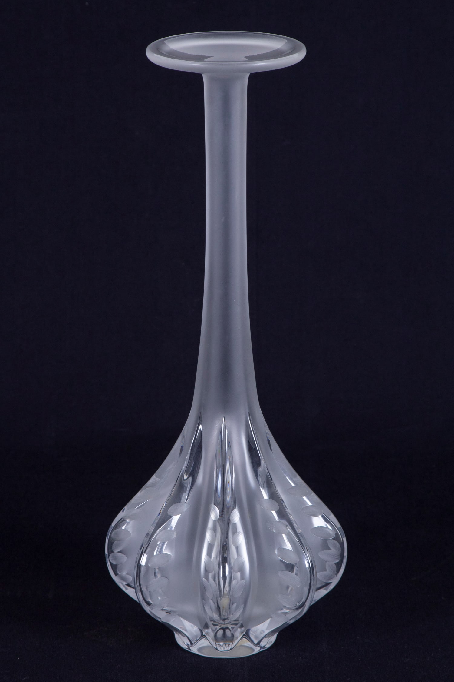 Lalique Crystal Long Neck Vase (1 of 2)