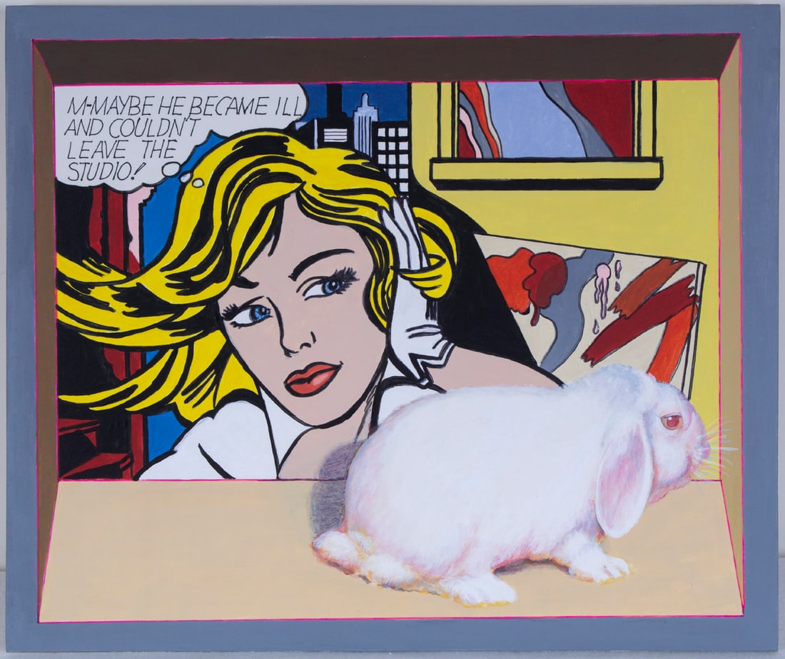 Ralph Massey (b. 1938) California: M – MAYBE, 2014, acrylic painting on panel, signed and dated on lower right side, 14 ½ x 17 ¼”.