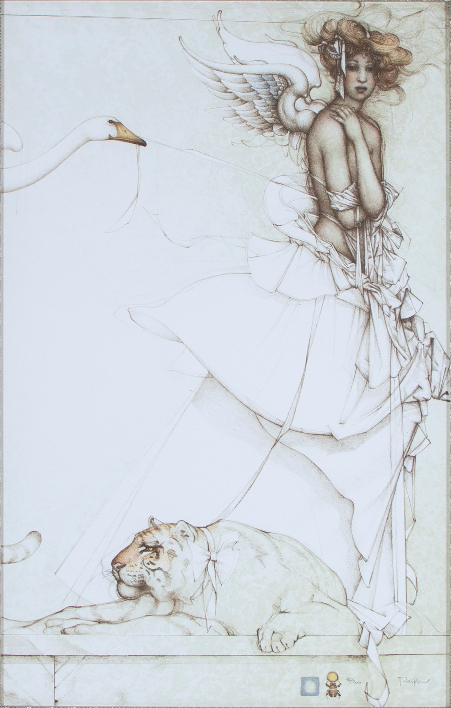 Michael Parkes (b. 1944) American: SUMMER MEMORIES (Steltman 61), 1995, color lithograph, signed and numbered 75/200 in pencil, published by Steltman Galleries Netherlands with certificate of authenticity, sight 28 x 17 ½”