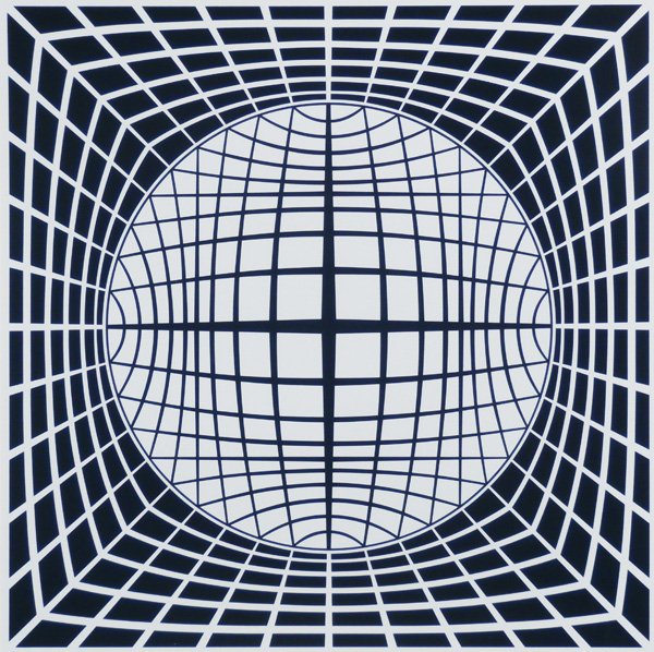 Victor Vasarely (1908-1997) Hungarian: GLOBE GRID, color screenprint, signed in pencil, from the numbered edition 250, image 24 ½ x 24 ½”, sheet 39 ¼ x 30 ¾”, in good condition.