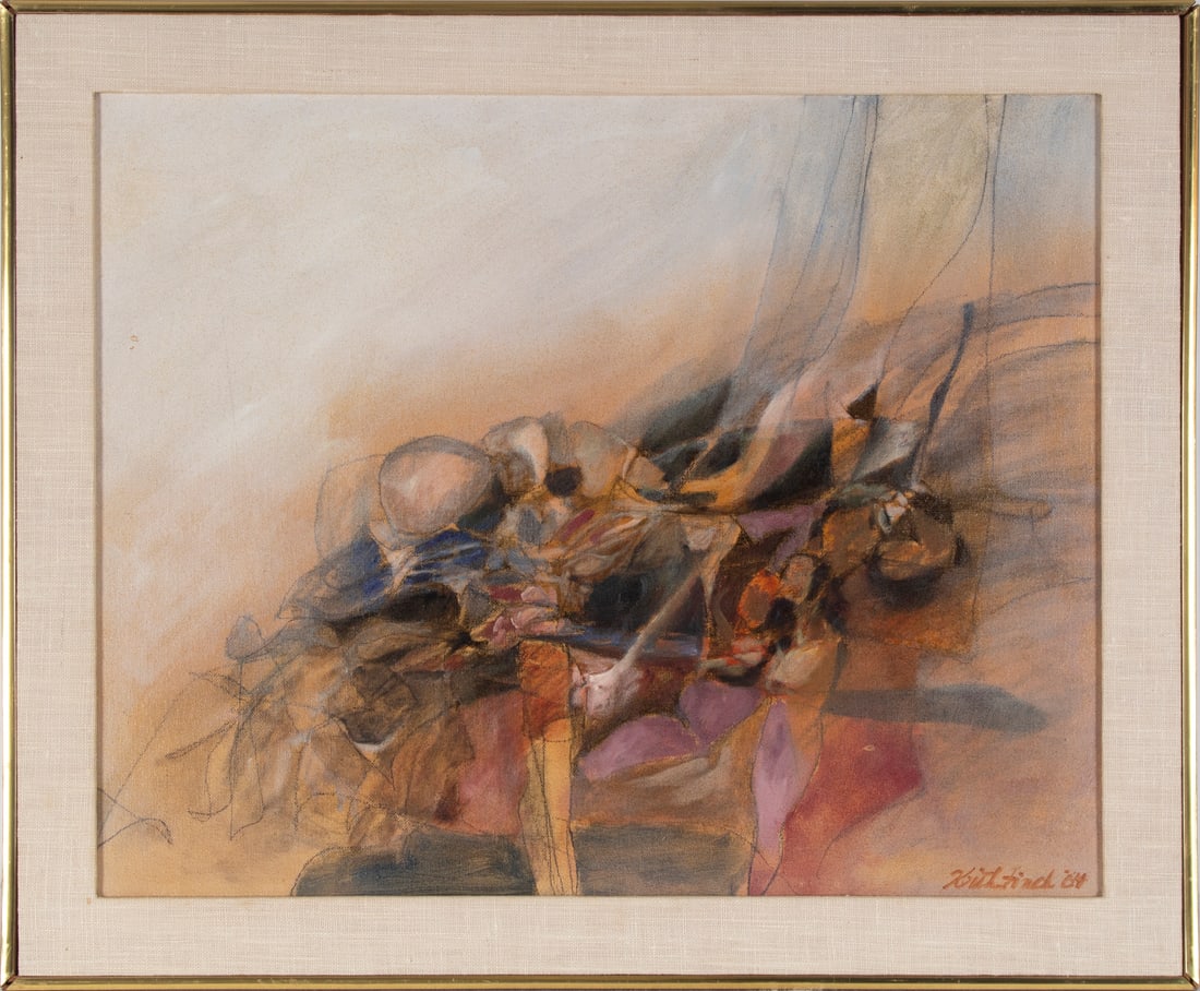 Keith Finch (1919-1993) California: UNTITLED, 1964, oil painting on canvas board, signed and dated lower right, 16 x 20”, frame 19 ½ x 23 ½”.