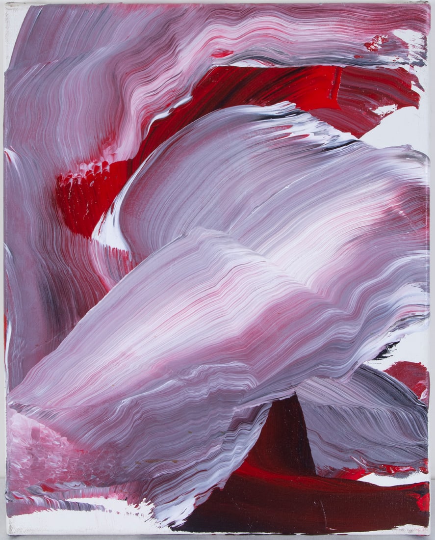 Ed Moses (1926-2018) California: OBO #6, 2016, acrylic painting on canvas, signed and titled and dated on verso, 20 x 16”. Gifted by the artist to the current owner.