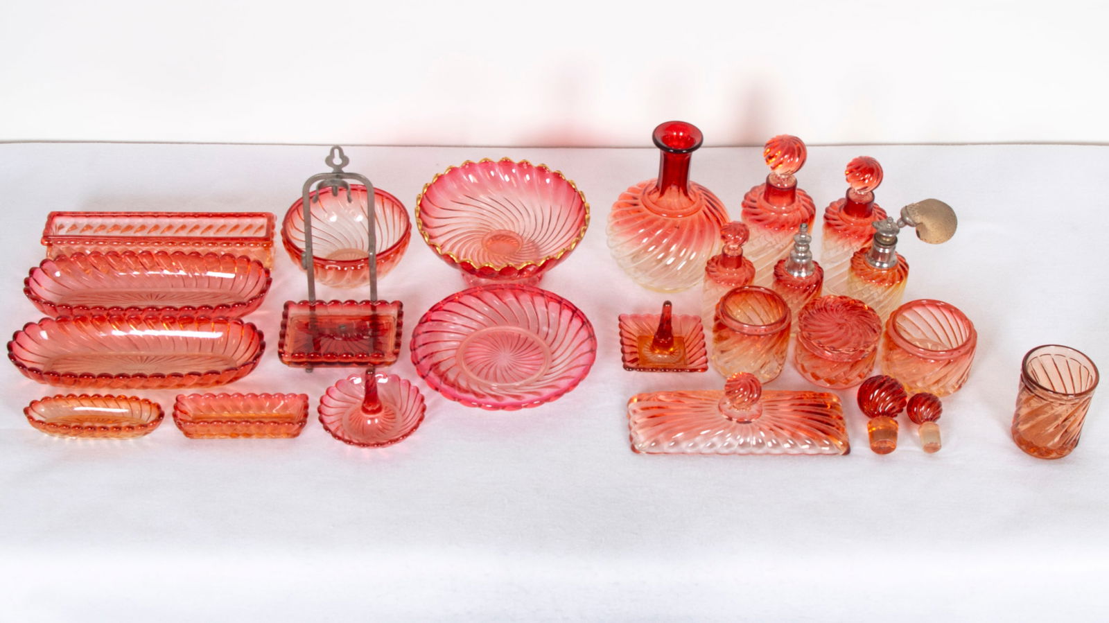 Antique Baccarat Rose Tiente glass  (twenty-four) (1 of 4)