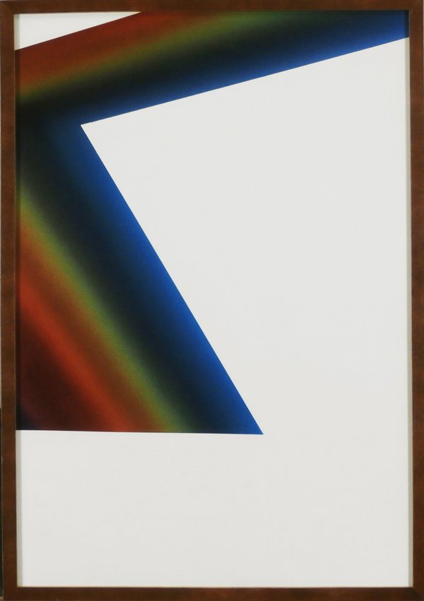 Paul Maxwell (b. 1925) American: UNTITLED, 1973, acrylic painting with airbrush on Illustration board, signed and dated on verso, 29 x 20”, framed with glass, in very good studio condition.