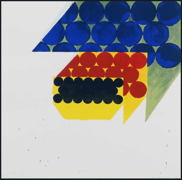 Richard Smith (b. 1931) British: UNTITLED, 1964, color lithograph, signed in pencil, from the numbered edition 100, sheet 25 ½ x 25 ½”, in original printed sleeve, a few small smudges, otherwise in very good condition.