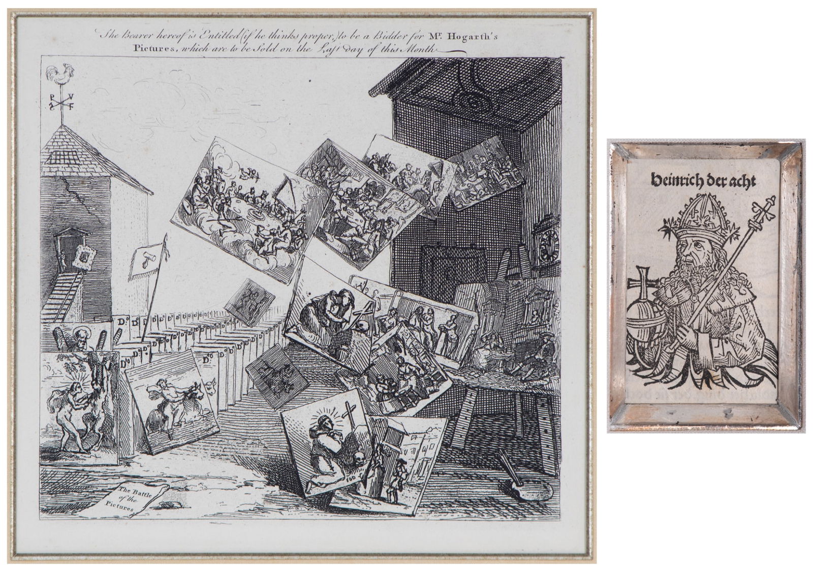 William Hogarth  (1697-1764) British;  German Artist Unidentified  (two) (1 of 5)