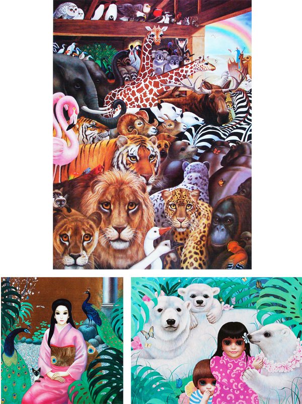 Margaret Keane (b. 1927) American (three): GREAT ADVENTURE; MADAME BUTTERFLY; INNOCENCE, three color prints, Madame Butterfly with gold leaf, each signed in pencil, from the editions 350, Hors Commerce 99 & I-100, images 31 ¾ x 23 ¾”, 24 x