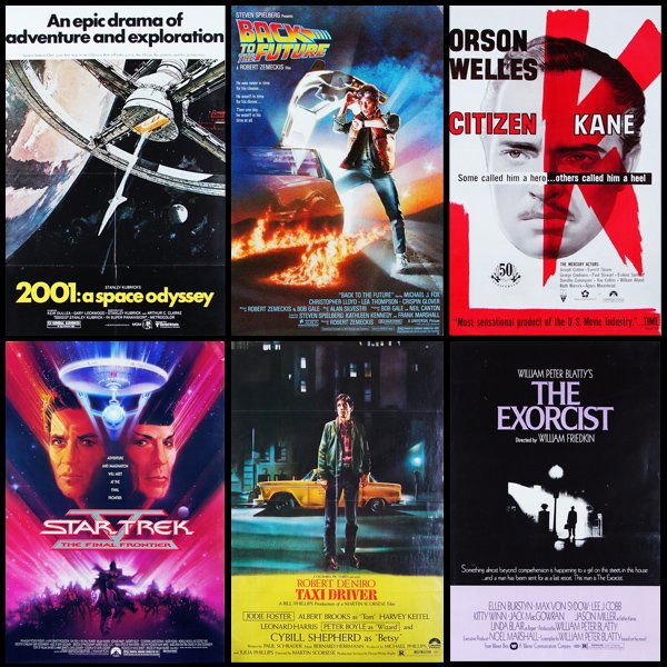 Movie Posters one-sheets mainly 1970’s-1980’s (thirty-f: 2001: A SPACE ODYSSEY 1980 re-release *; APOCALYPSE NOW 1979 designed by Bob Peak **; BACK TO THE FUTURE 1985 **; BADLANDS 1974 * THE BEATLES, A HARD DAY’S NIGHT 1982 re-release; THE BRIDGES OF MADI