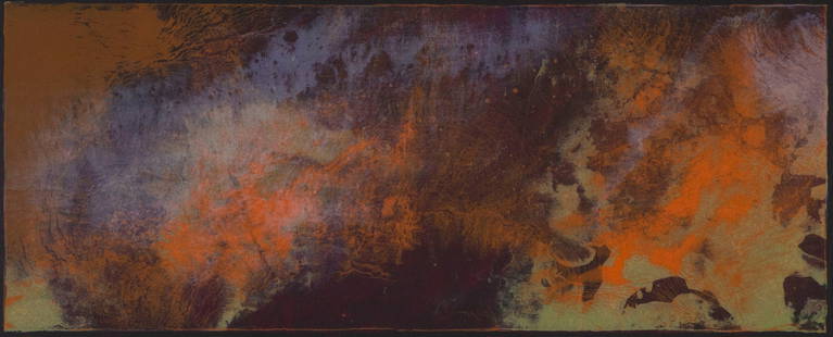Joe Goode  (1937-2025) California: UNTITLED, 1984, color lithograph on black paper, signed, dated and inscribed A/P (artist’s proof) in white pencil, image 8 x 20&rdquo;, sheet 14 &frac12; x 26&rdquo;, frame 17 &frac14; x 28 &frac34;