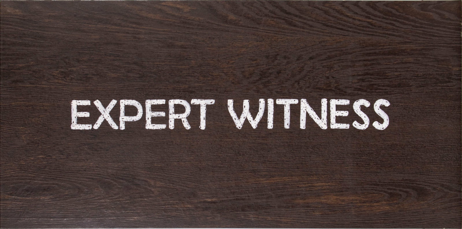 Gifford Myers (1948-2019) California: EXPERT WITNESS, enamel text painting on faux wood grain Italian slate, signed and inscribed on verso, 20 x 40”, weight 31 lbs. Provenance: Acquired directly from the artist by current owner.