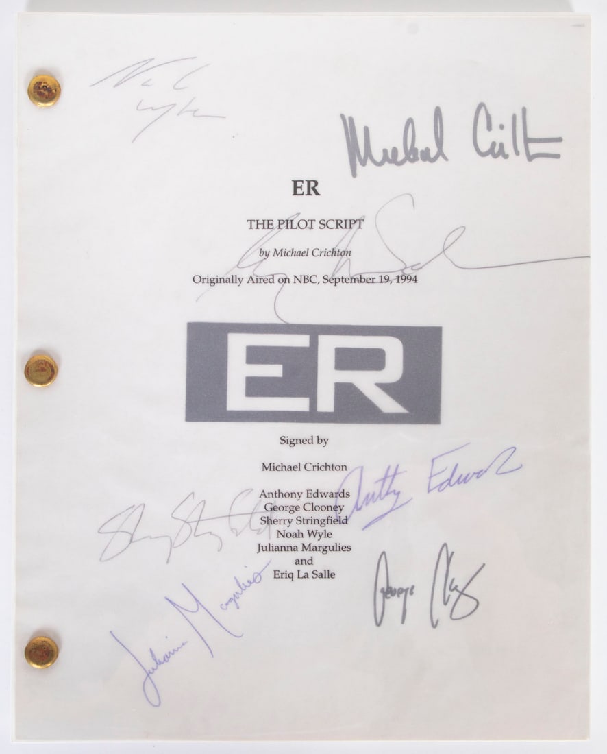 ER Television Memorabilia: George Clooney & Michael Crichton (1 of 3)