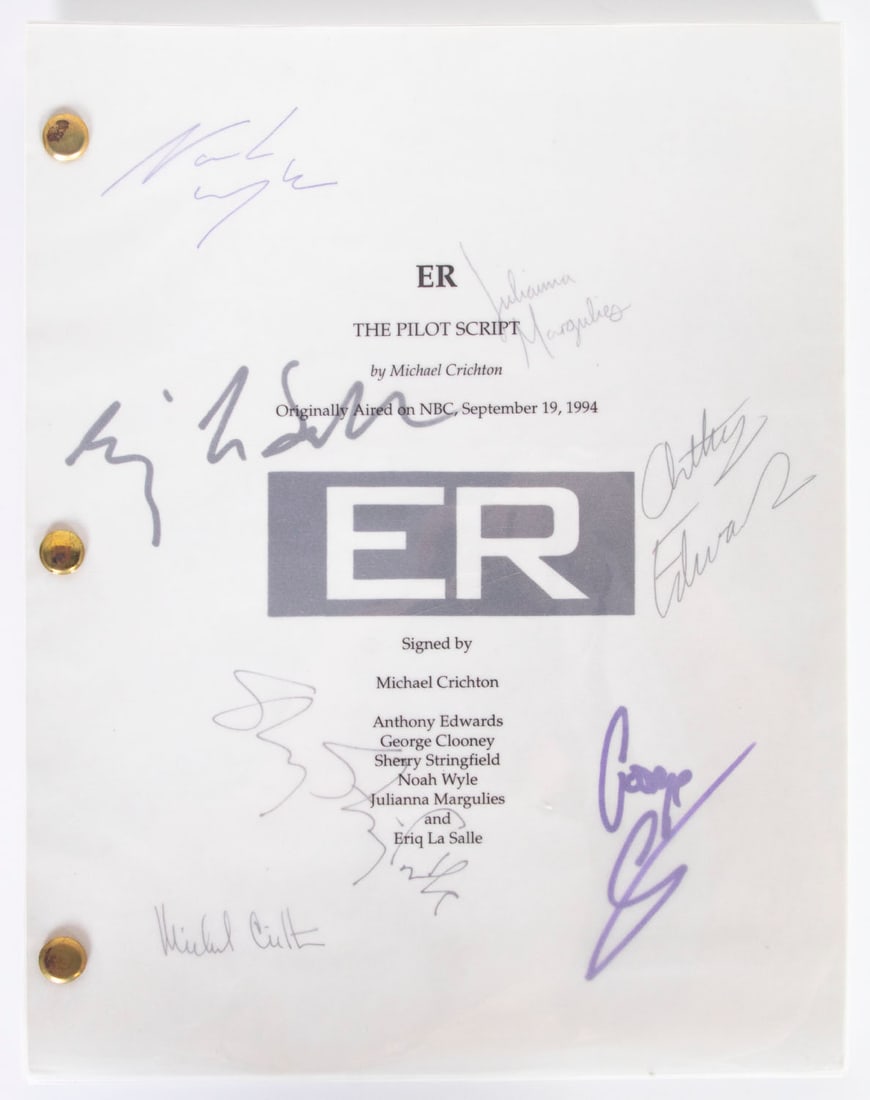 ER Television Memorabilia: George Clooney & Michael Crichton (1 of 3)