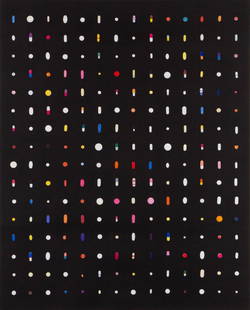 Fred Tomaselli  (b. 1956) California New York: 16 X 14 TO A HIGHER POWER, 1998, color aquatint etching, signed and dated and numbered 15/40 in pencil, plate 28 &frac12; x 23&rdquo;, sheet 42 &frac14; x 35&rdquo;, frame 47 x 40&rdquo; with Provenan