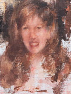 Ramon Kelley  (b. 1939) Colorado Wyoming: KOSOFF-ORNOFF (The Princess), 71-72’, oil painting on canvas board, signed lower center, sight 8 &frac12; x 6 &frac12;&rdquo;, frame 15 x 12 &frac34;&rdquo;. Priced on verso $4000.