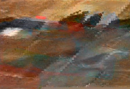 Mendenhall  (20 th  Century) American: LANDSCAPE, oil painting on canvas, signed lower right, 33 x 48&rdquo;, framed 34 x 49&rdquo;.