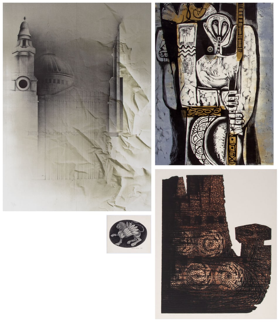 Peter Paul (1943-2013) German, Mieczyslaw Majewski (1915-1988) Poland , Ferenc Czinke: Peter Paul NICHTS FUR BONAPARTE OHNE EMILE, color lithograph, signed and numbered 37/75 in pencil, image 27 ¾ x 20”, sheet 30 x 22 ½”; Mieczyslaw Majewski LOST SHIP, 1964, co