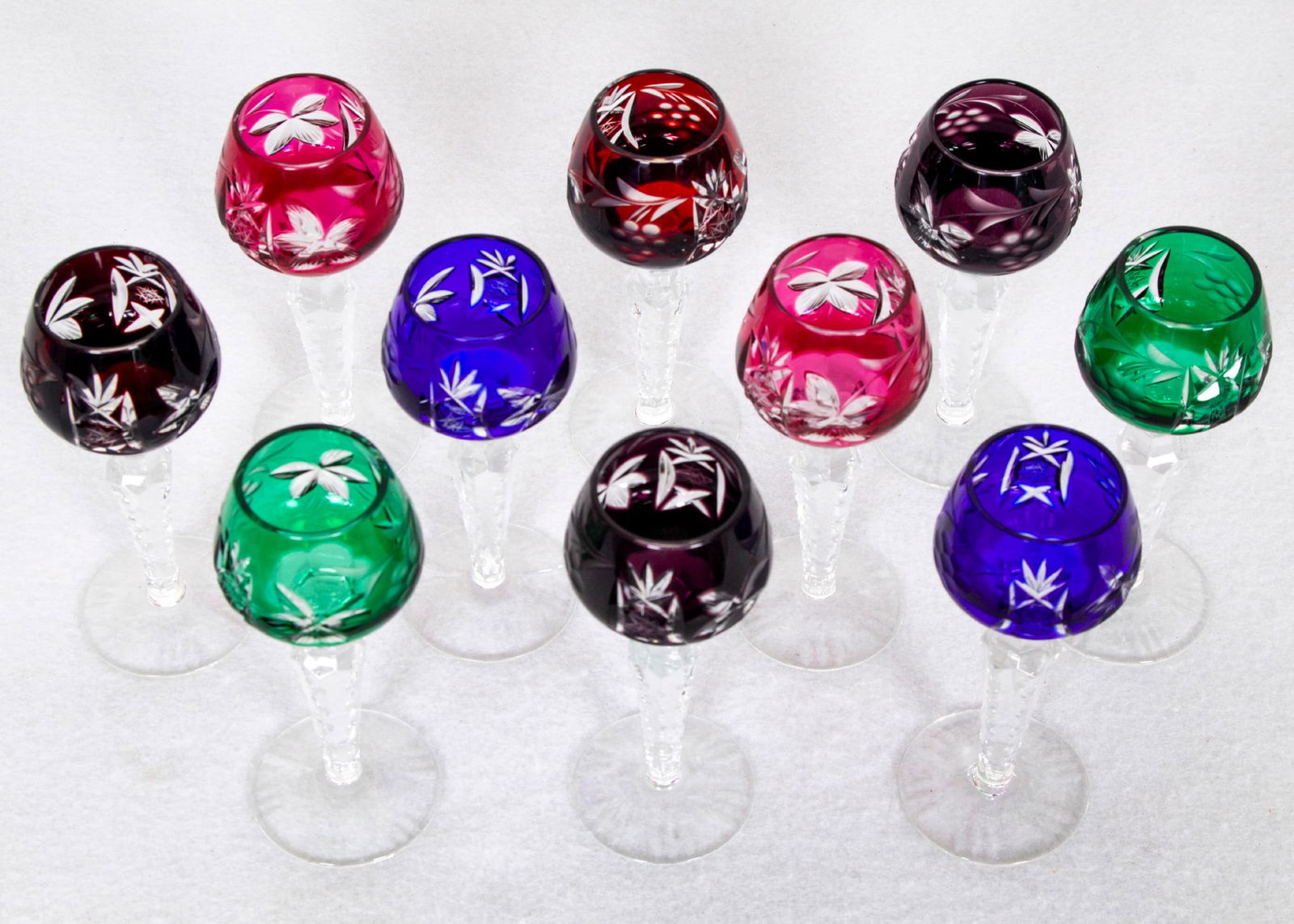 Continental Glass Cordials  (ten) (1 of 2)