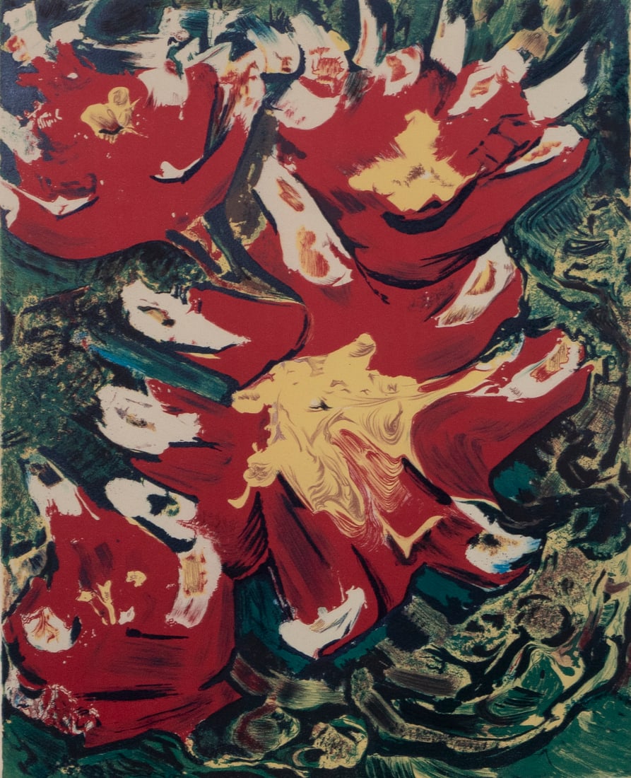 David Alfaro Siqueiros (1896-1974) Mexico: TIERRA ROJA from the Mexican suite, 1968, color lithograph, signed and numbered 129/300 in pencil, printed by Atelier Mourlot, published by Touchstone Publishers, image 20 ¼ x 16”, sheet