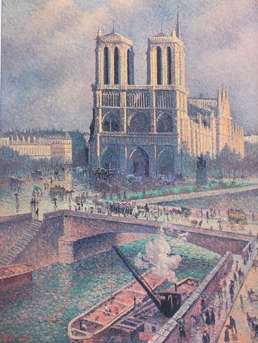 after Maximilien Luce (1858-1941) French: NOTRE DAME, color litho/print on wove paper, sheets 29 x 21”.