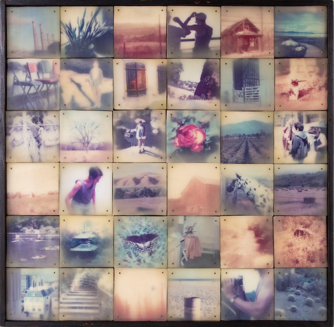 Beverly Rayner (20 th Century) San Francisco: PIECES OF THE PAST, 1994, thirty-six photographic tiles in one frame, signed and dated on verso, frame 17 x 17 x 1 ½”. From a private Burbank corporate collection, paid $2000.
