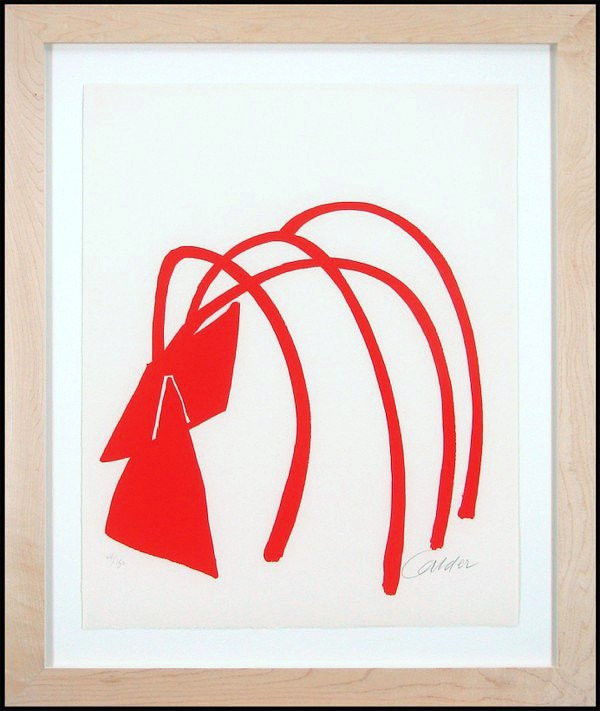 Alexander Calder (1898-1976) American: FOUR ARCHES, 1974, color lithograph, signed in pencil, from the numbered edition 150, sheet 27 ¾ x 22 ¼”, framed, in good condition. This image has been sent to the Calder Foundation for inclusion