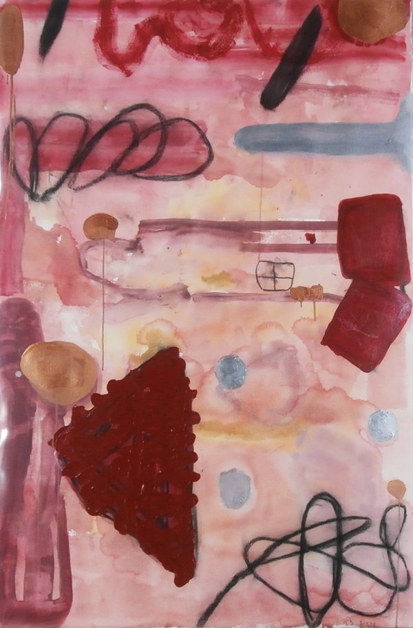 Tom Savage (b. 1953) American: UNTITLED, 2010, acrylic paint and watercolor on paper, initialed and dated lower right, 60 x 40”, in good studio condition.