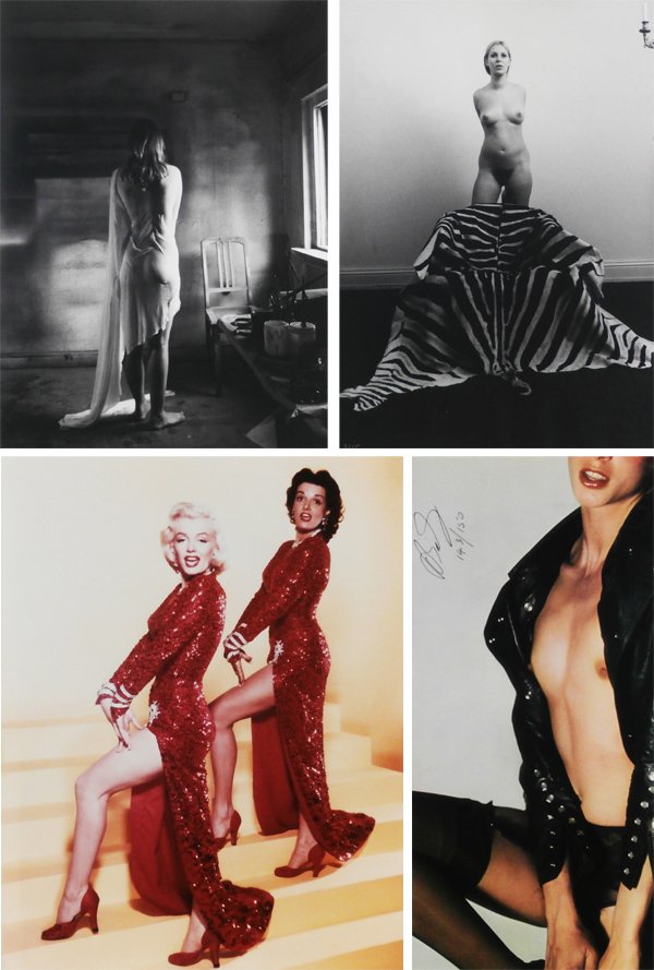 Karin Szekessy (b. 1939) German & Marilyn Monroe Photog: Karin Szekessy, NUDE ON ZEBRA RUG; GIRL WRAPPED IN CLOTH, two gelatin silver prints, Zebra from the numbered edition 15 with stamps and signed card attached to verso, each 16 x 12”, girl on zebra ru