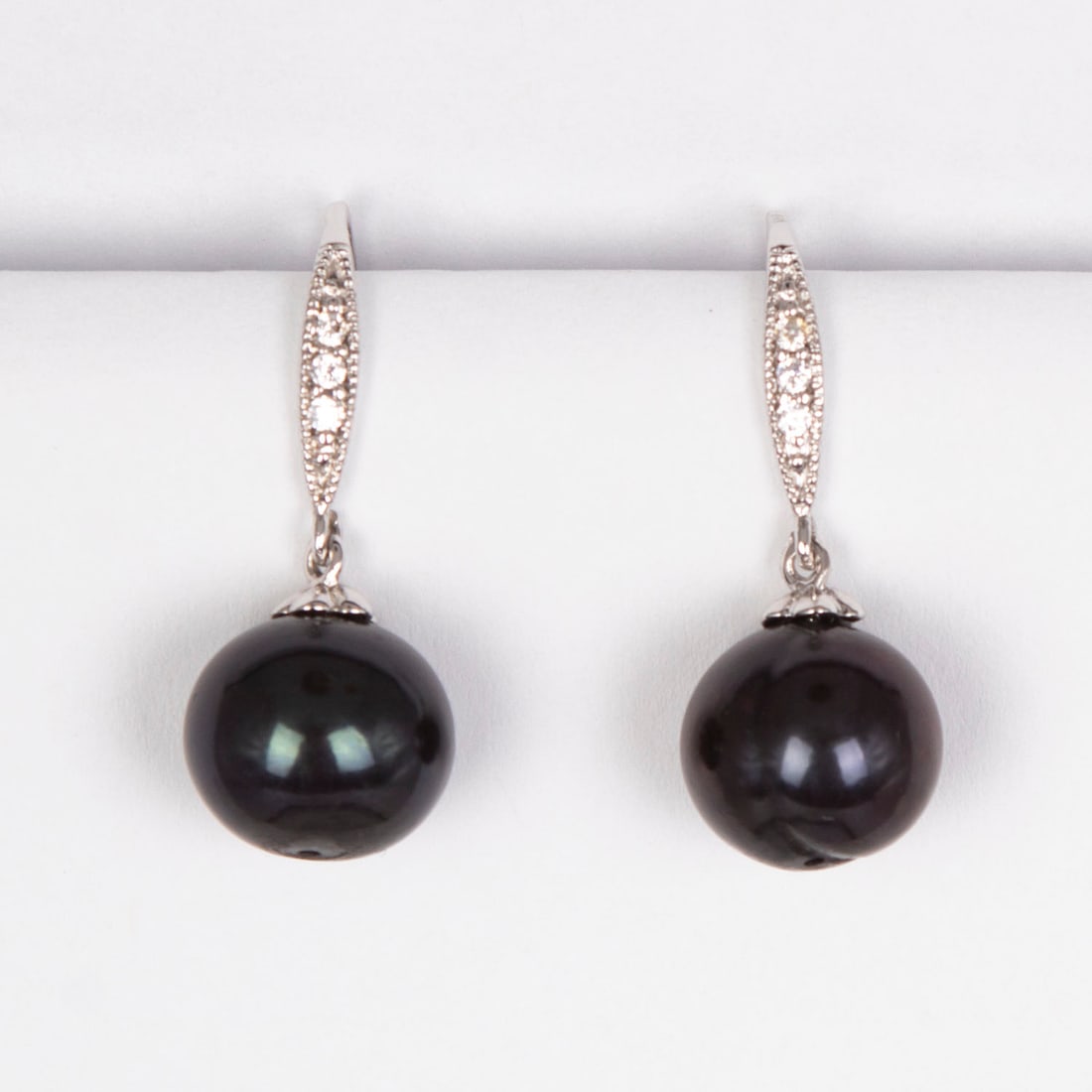 Jewelry: Black Pearl and Diamond Earrings (1 of 2)