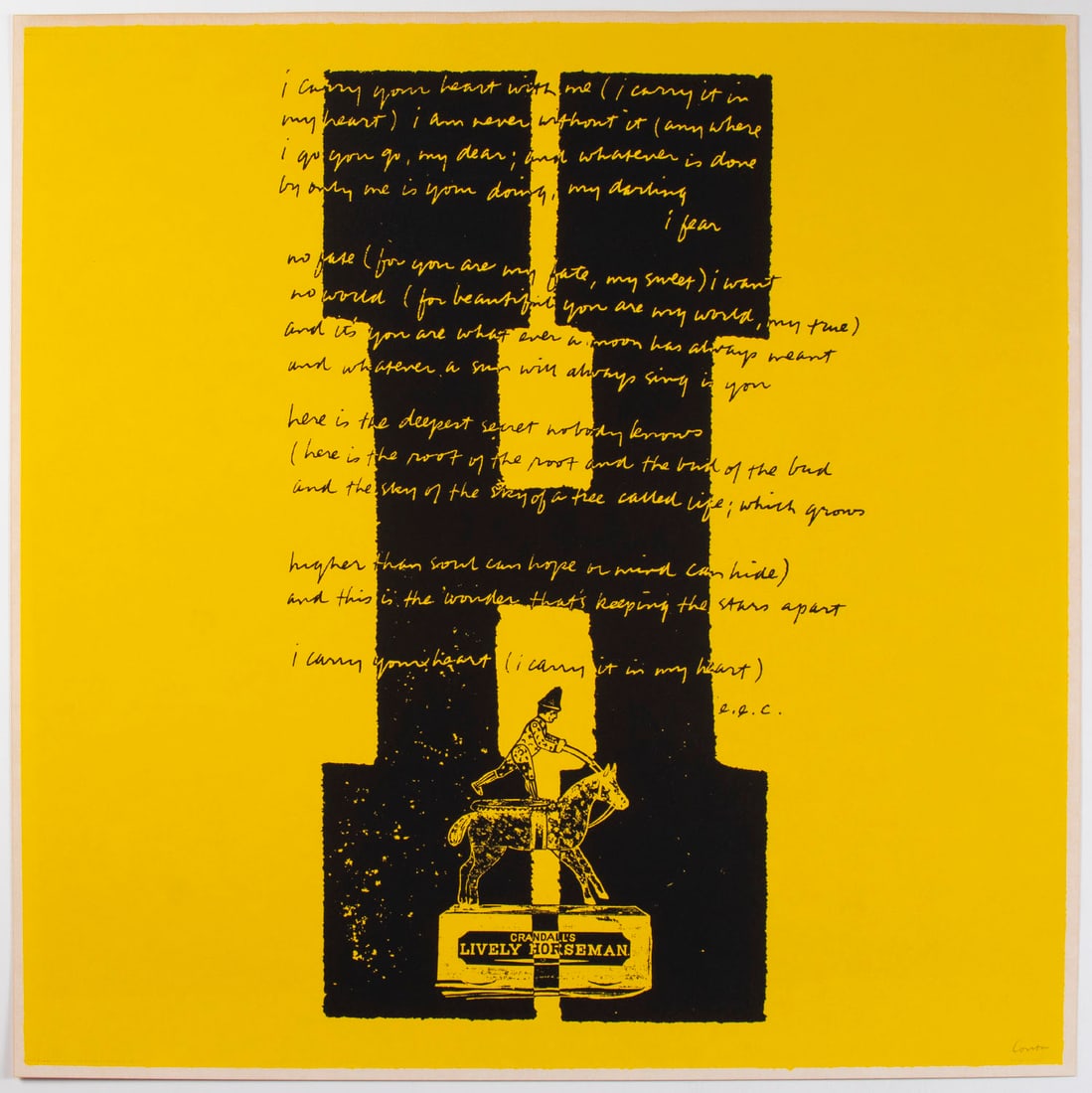 Sister Mary Corita Kent (1918-1986) California: “H” IS FOR MY HEART (68 -08, Someday is Now, illustrated on page 182), 1968, color screenprint, signed in pencil lower right, sheet 23 x 23”.