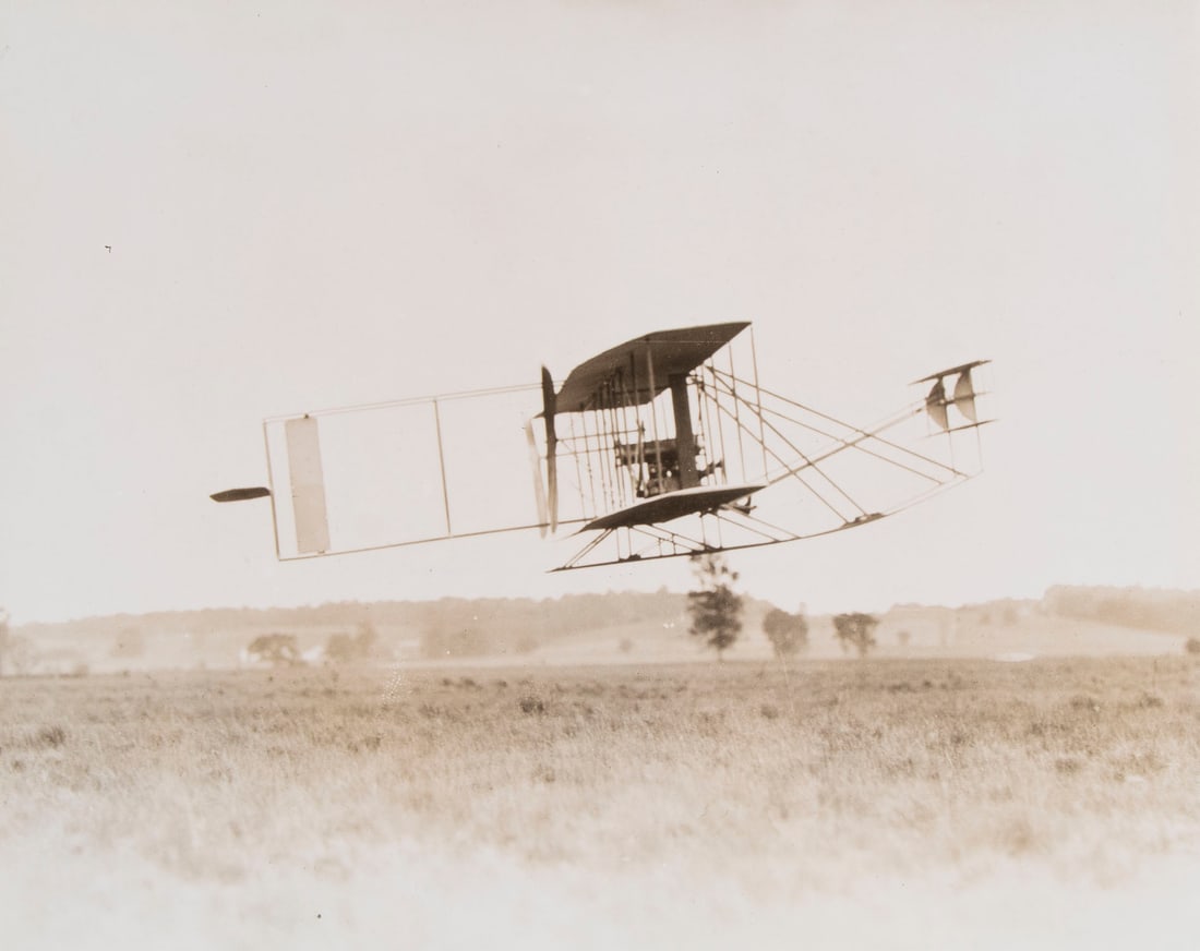 William Preston Mayfield (1896-1974) Kentucky: MODEL A FLYER, DAYTON, OHIO, 1910, photograph estate print, Mayfield Aerial Photo stamp and estate stamp on the verso, sheet 8 x 10”. Provenance: from the collection of Susan and G. Ray Hawkins.