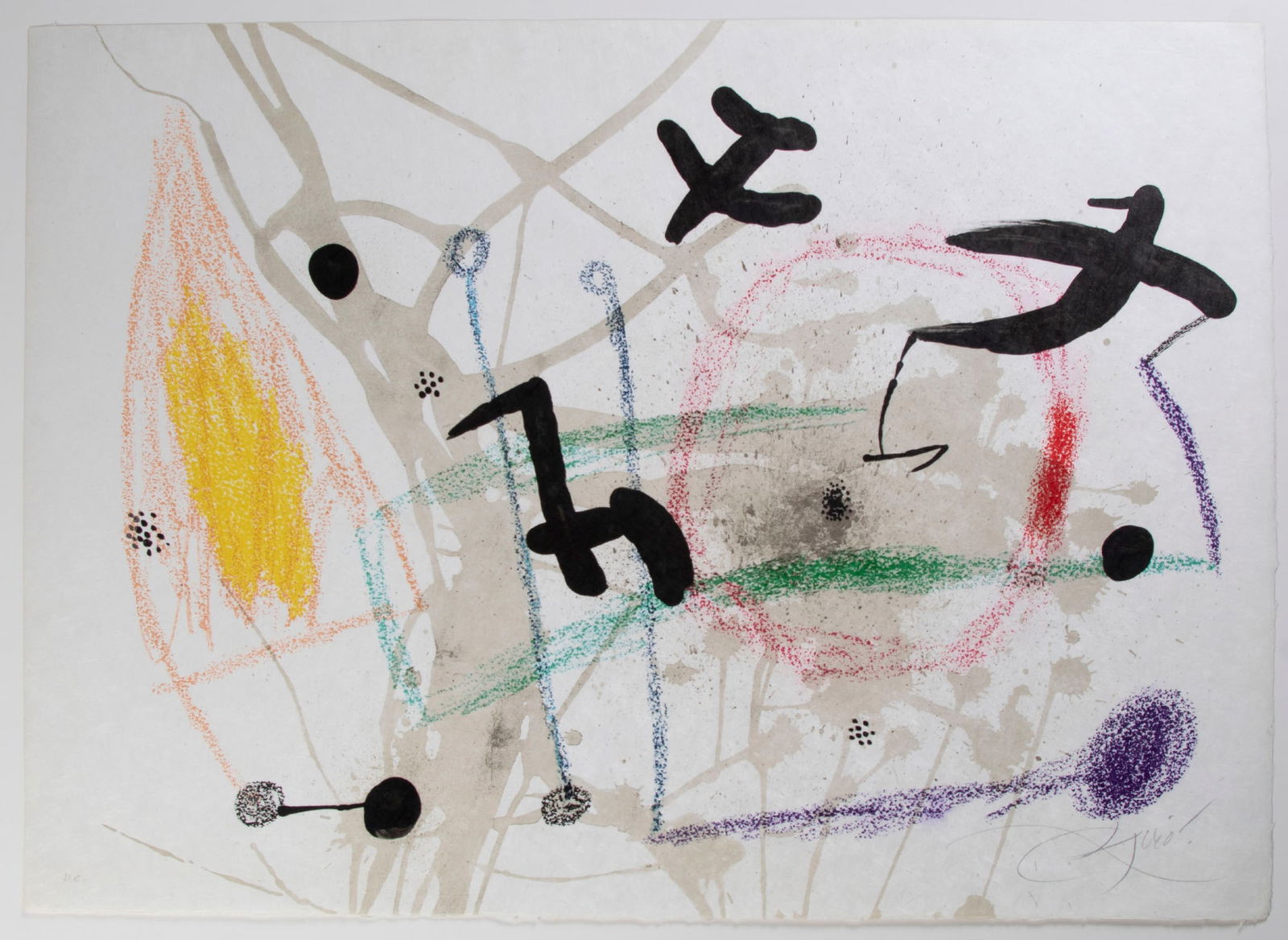 Joan Miro (1893-1983) Spanish: MARAVILLAS Series (Maeght 1057; Cramer 211), 1975, color lithograph on Japan paper, signed and inscribed HC (hors commerce) in pencil, aside from the numbered editions of 5 on Japan paper and 15 & 75