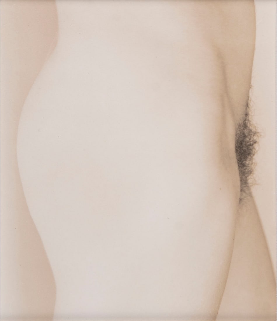 Frederic Ohringer (b. 1940) American: NUDE, 1992, gelatin silver print toned by artist, signed and dated and numbered 5/25 in pencil, image 3 ¾ x 3”, sheet 10 x 8”, in 20 x 16” mat. Provenance: from the collection
