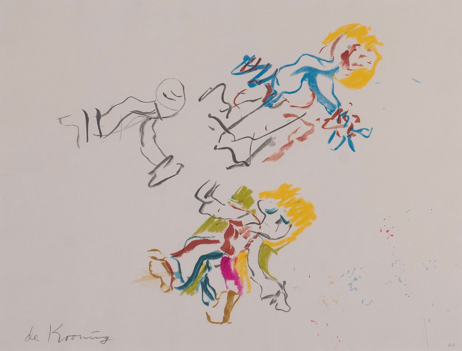 Willem De Kooning (1904-1997) Dutch American: FOR LISA, 1984, color screenprint, signed and inscribed AP (artist’s proof) in pencil, aside from the numbered edition 250, sheet 17 ¾ x 23 ¼”, published by The Los Angeles Child