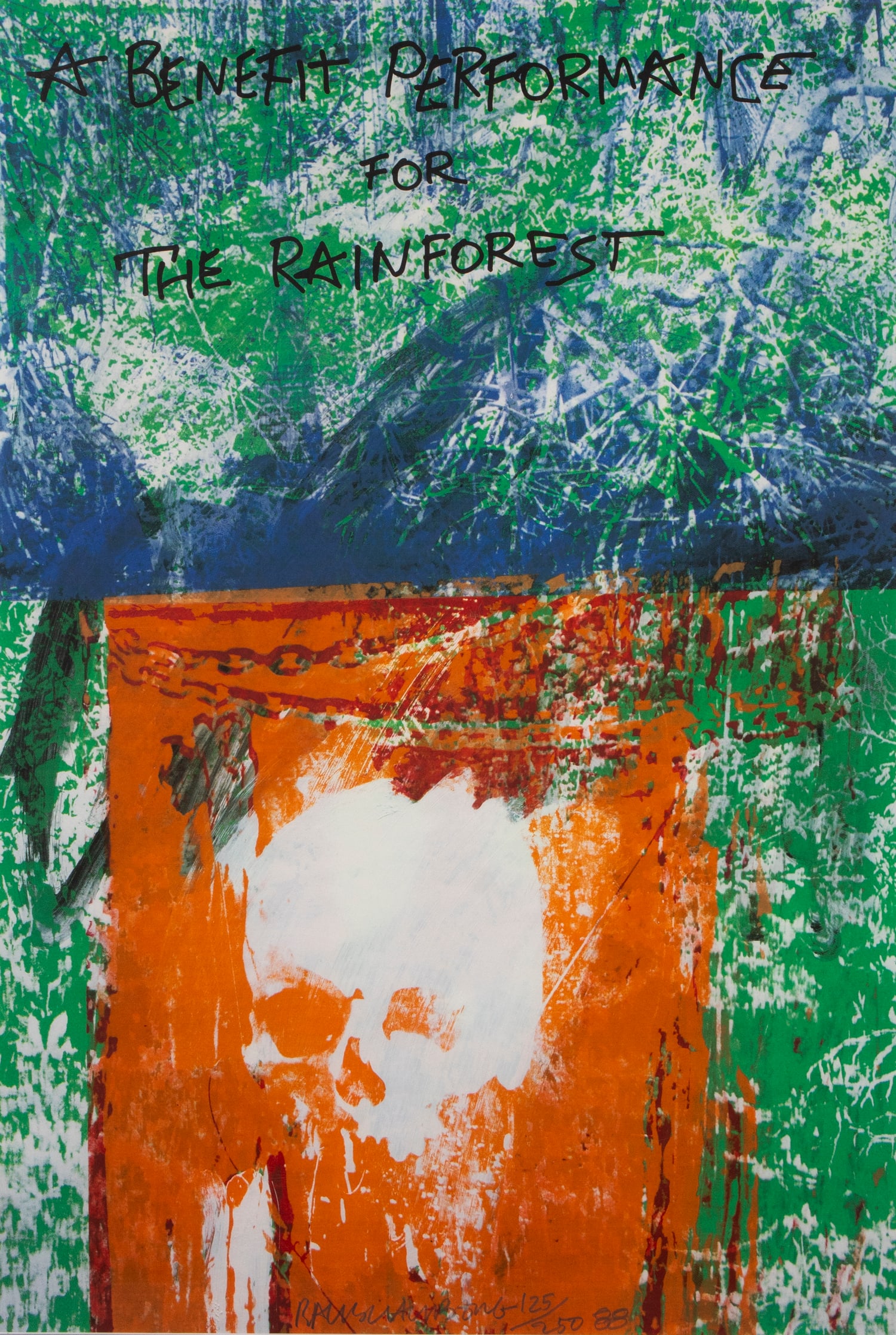 Robert Rauschenberg (1925-2008) American: RAINFOREST, 1988, color offset lithograph, signed and numbered 125/250 in pencil, printed by Styria with blind stamp, sight 39 x 26 ½”, frame 45 ¼ x 32 ½” with