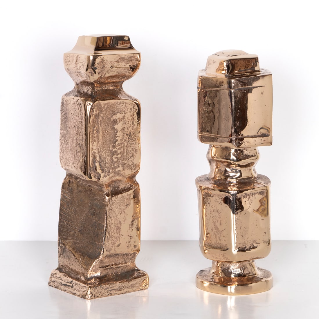 Larry Rivers (1923-2002) American (two): KING AND QUEEN, 1992, a pair of cast bronze sculptures, both signed, one numbered 9/33 and the other P.P. 2/4, size 14 ½” & 13 ½” tall, combined weight 50 lbs. (2)