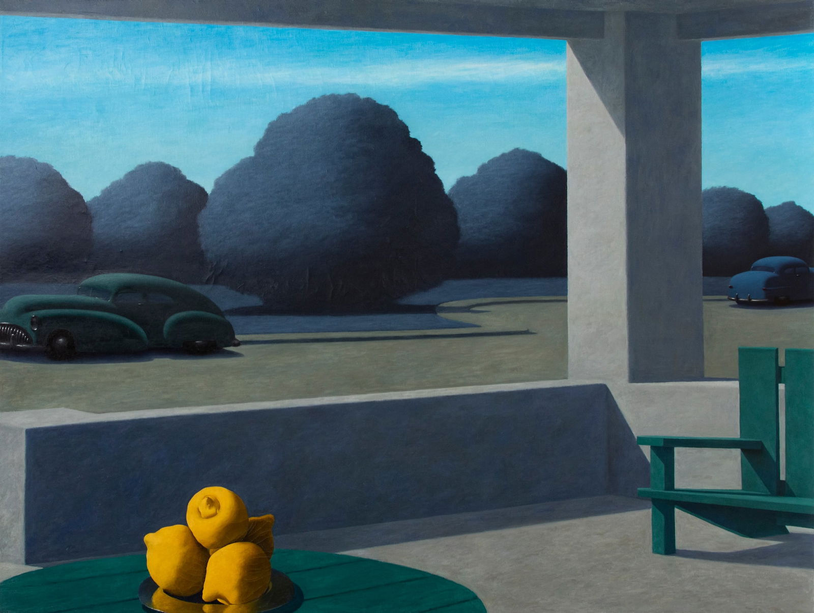 Michael Chapman (b. 1957) California: A CHILD’S VIEW OF HEAVEN, 1993, oil painting on canvas, signed and titled and dated on verso, 45 x 60”, frame 46 ¼ x 61 ¼” Provenance: Terrence Rogers Fine Art, Santa Monic