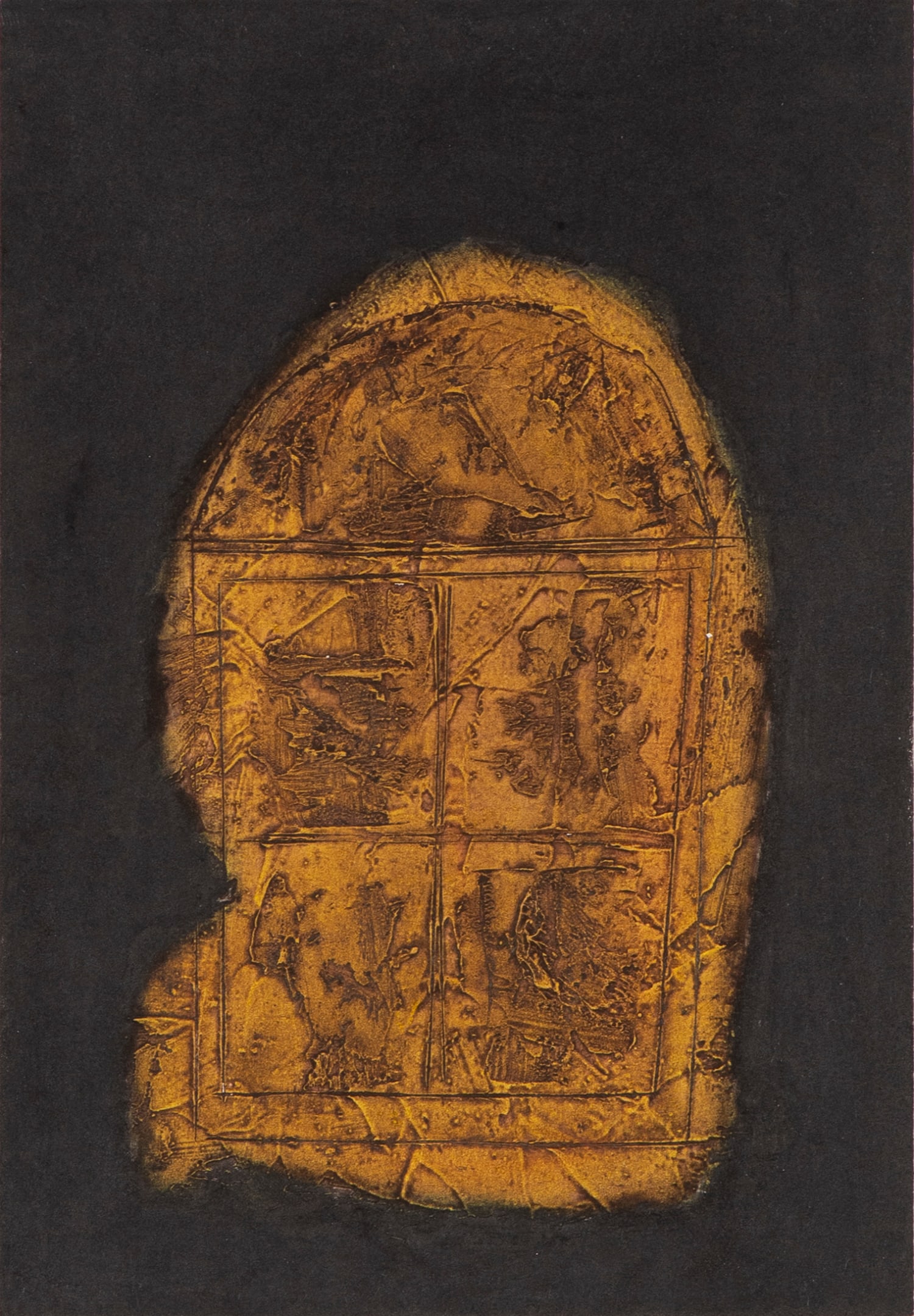 Cuban Artist Unidentified (20 th Century): DESPERTAR EN LA HABANA, 2002, color etching, signed and numbered 2/4 in pencil, plate 12 ½ x 8 ¾”, full margins, frame 18 x 12 ¾’ with glass.