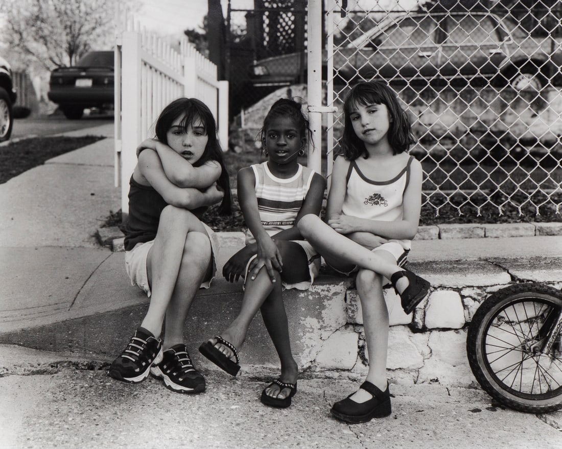 Tiffany Edwards (b. 1980) New York: THREE KIDS, 2008, gelatin silver print, signed and dated and numbered 1/5 in pencil on verso, sheet 18 x 21 ¾”, frame 21 x 25” with plexiglass. Provenance: Luhring Augustine, New Yo