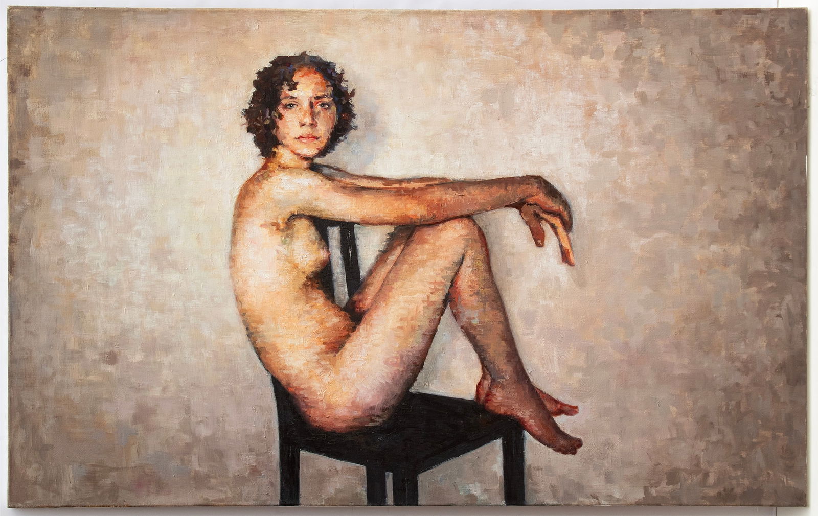 Jane LaFarge Hamill (b. 1981) American New York: REBECCA, 2005, oil painting on linen, signed and dated on verso, 28 x 44”. From the Larry Grossman Collection, Hollywood writer’s agent. Clients included Rob Reiner and Mickey Rose.