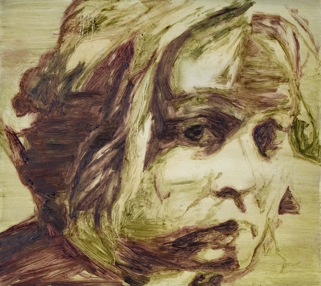 Susanne Simonson (b. 1969) Sweden: FROM ME TO YOU I 2006, oil painting on panel, signed and dated on verso, 14 x 15 ¾”, frame 19 x 20 ¾”. Provenance: Feigen Contemporary New York; Galleri Magnus Karlsson Stock