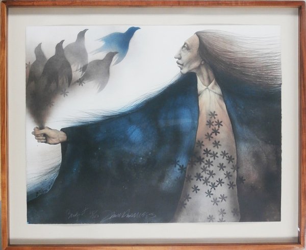 Frank Howell (1937-1997) American: BOUQUET, 1983, color lithograph, signed in pencil, from the numbered edition 200, sheet 30 x 39”, framed, in apparently good condition.