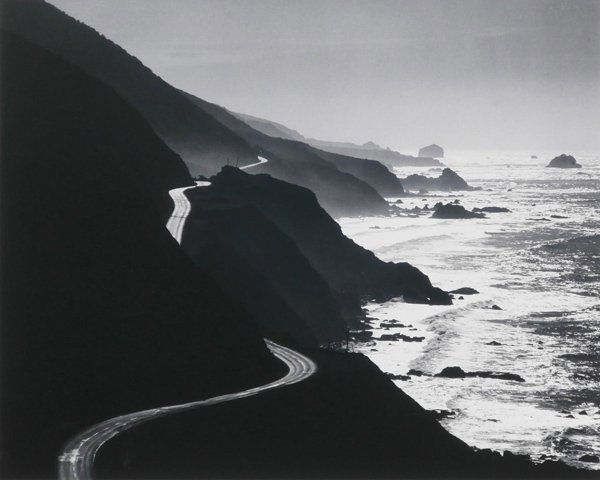 Photography: Henry Gilpin (1922-2011) American: HIGHWAY ONE, gelatin silver print, 7 ½ x 9 ½”, artist mount to board, signed on board, some discoloration lower left margin of board, otherwise in good condition.