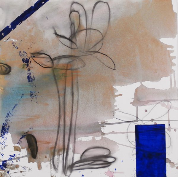 Tom Savage (b. 1953) American: STOP, 2011, oil, acrylic and pastel painting on canvas, signed dated and titled on verso, 36 x 36”, in good studio condition.