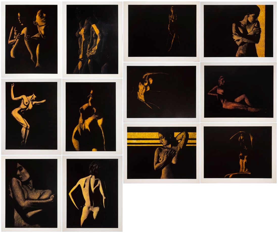 Larry Babb (20 th / 21 st Century) Oklahoma: FEMINESSENCE, 1969, set of twelve color prints, each signed in pencil, numbered 241/300 on colophon sheet, commissioned by Weldon-Clement & Sheard with embossed stamp lower left, sheets average 25 &fr
