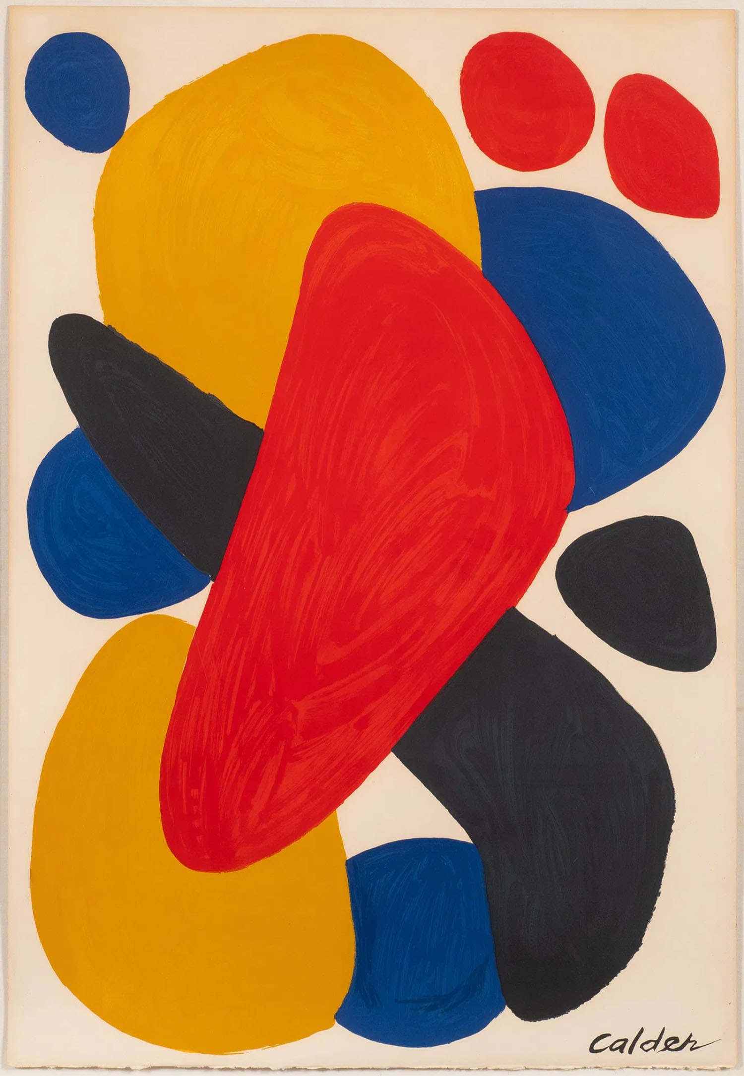 Alexander Calder (1898-1976) American: BOOMERANG, 1974, color lithograph on Arches watermarked paper, signed in the design, from the edition of 750, published by Trans World Art, printed by Mourlot Paris, sheet 44 x 30 ¼”.