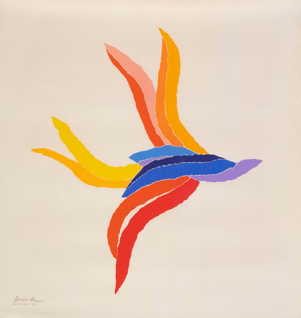 Arthur Secunda (1927-2022) American (five): BIRD IN FLIGHT, five of the same color screenprint, each signed in pencil and numbered edition of 250, sheets 31 ¾ x 31 ½”. (5)