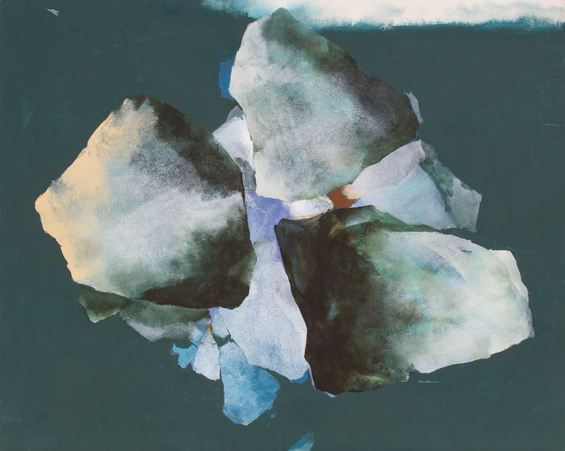 Jan Wunderman (1921-2014) France Canada California: QUITOBAQUITO, acrylic painting on canvas, signed and titled on verso, 44 x 54 x 1 ½”. Acquired directly from the artist as a friend of the family.